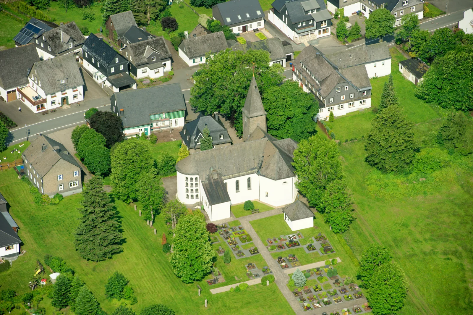 Winterberg view, with houses and hills of the region in Germany.