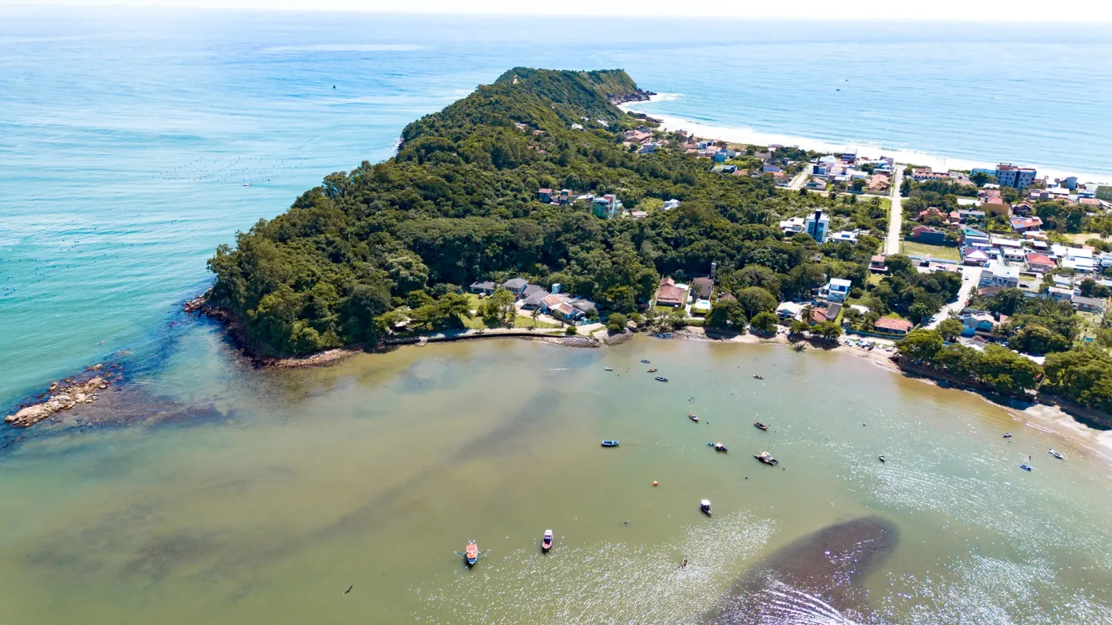 Wild beaches and native vegetation in the Guaraqueçaba region, with an adventurous atmosphere.