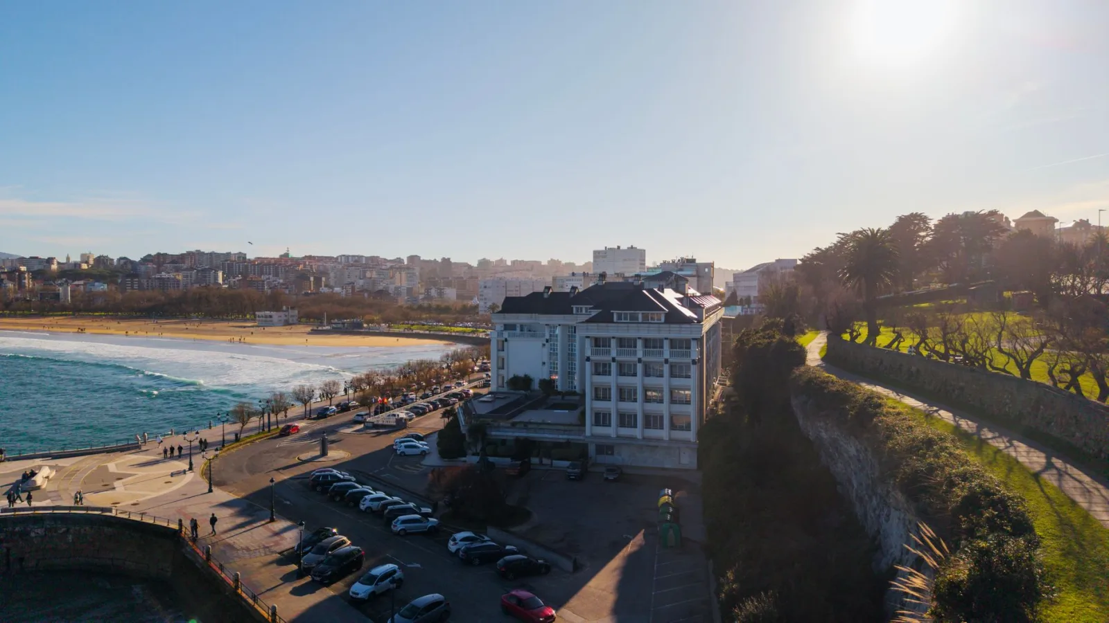 Santander Airport and transport terminal with arriving travelers.