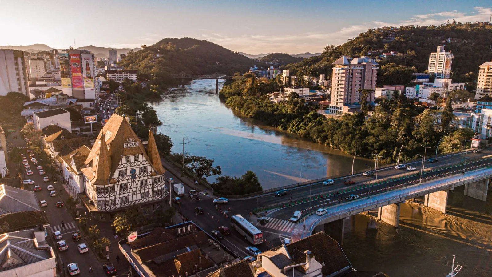 Half-timbered houses and German atmosphere in Blumenau, Santa Catarina