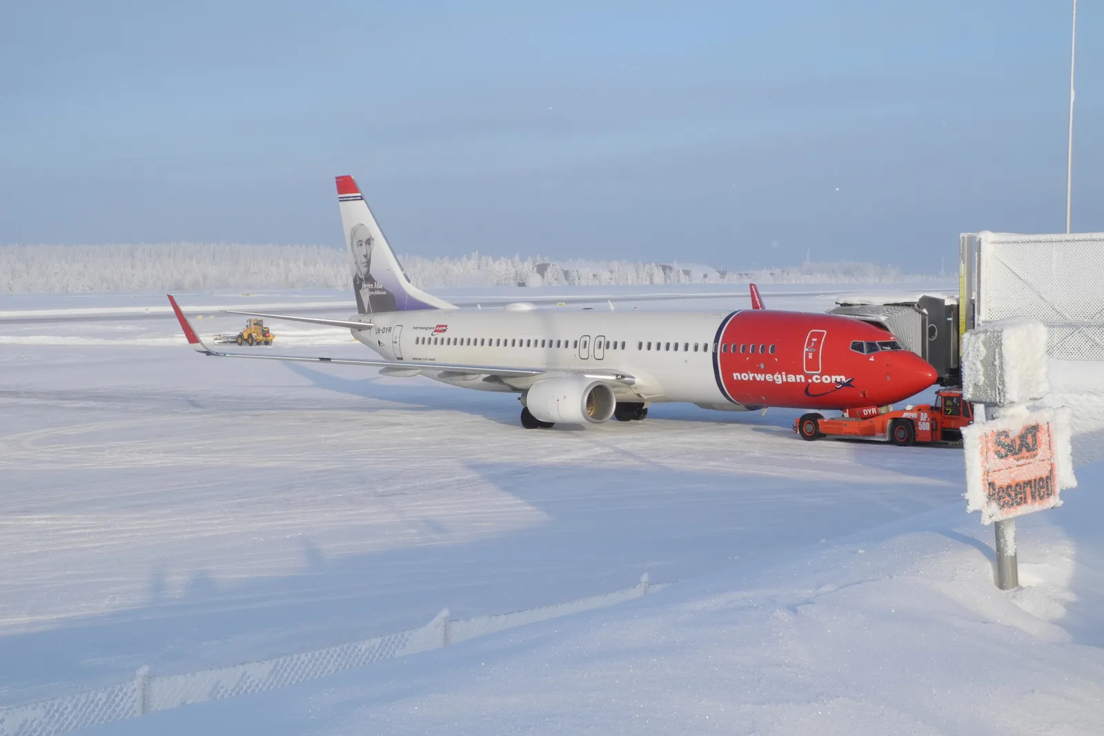Rovaniemi city center with snow and road to Santa Claus Village
