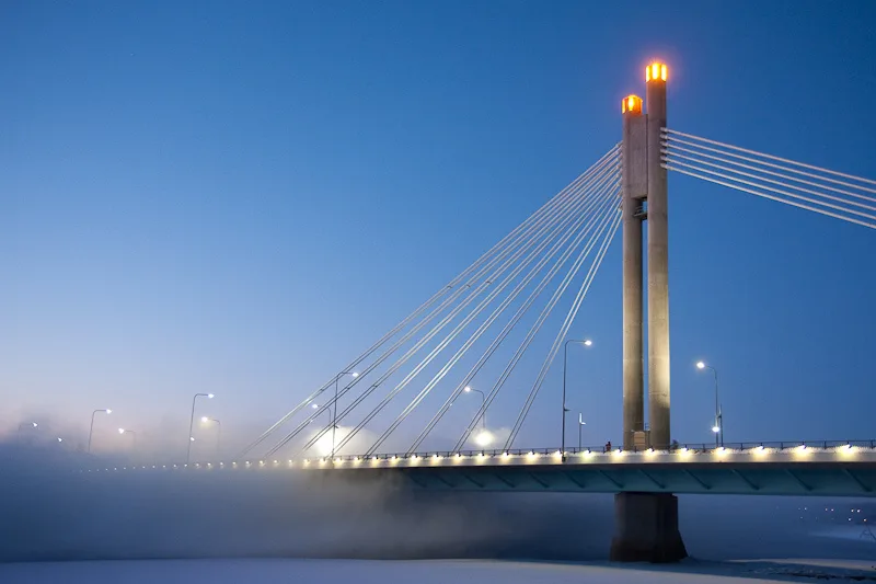 View of Rovaniemi with Arctic landscape and urban areas around.