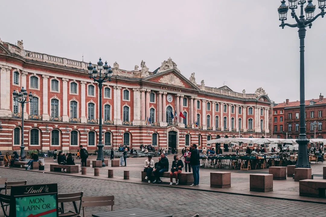 Vista de una ciudad histórica en el sur de Francia, con tejados antiguos y una atmósfera ideal para escapadas de un día desde Toulouse
