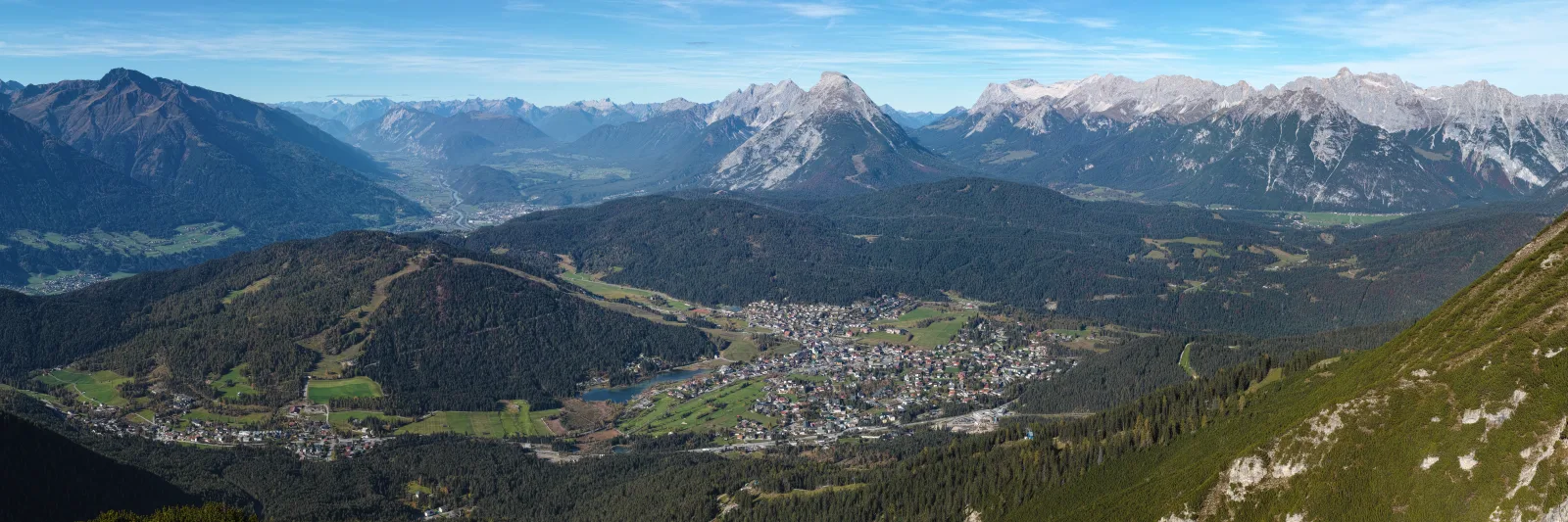 Seefeld in Tirol train station, gateway to the plateau in the Innsbruck-Land region.